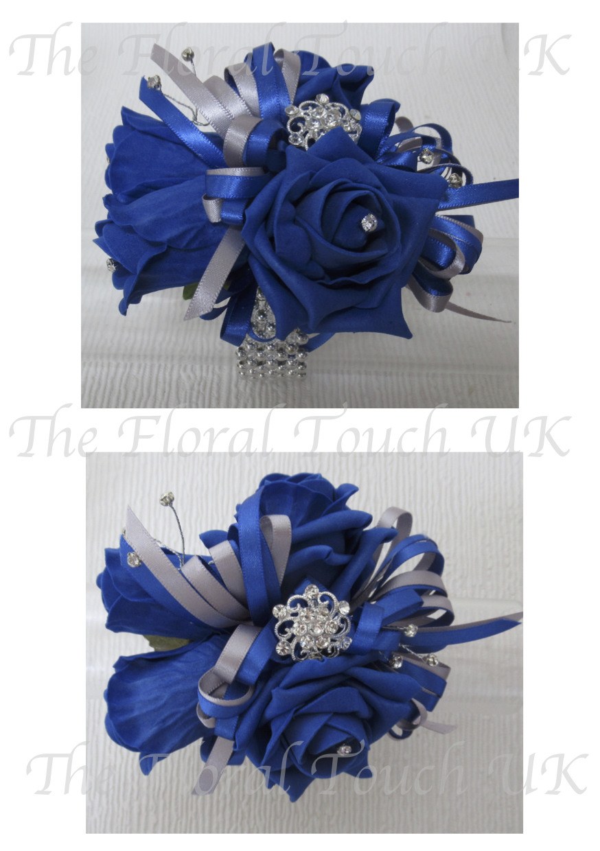 Blue wrist corsages clearance for prom